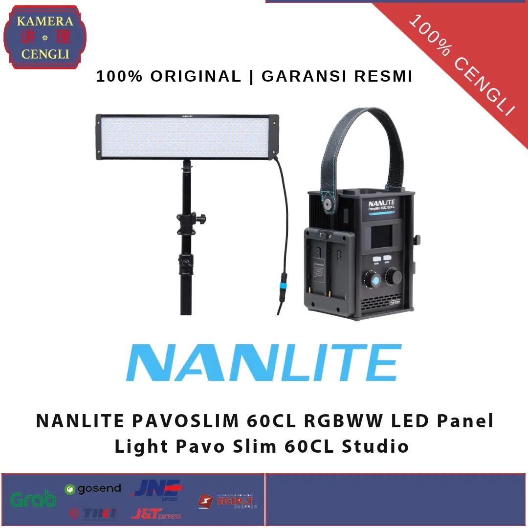 NANLITE PAVOSLIM 60CL RGBWW LED Panel Light Pavo Slim 60CL Studio GARANSI RESMI