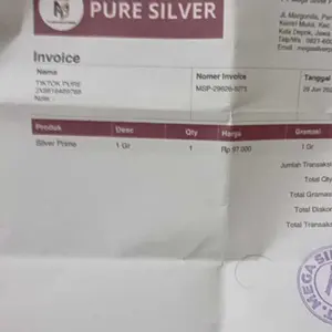 PURE SILVER Perak Murni 99,95% | 1 Gram Bundling - 250 Gram | Best Seller