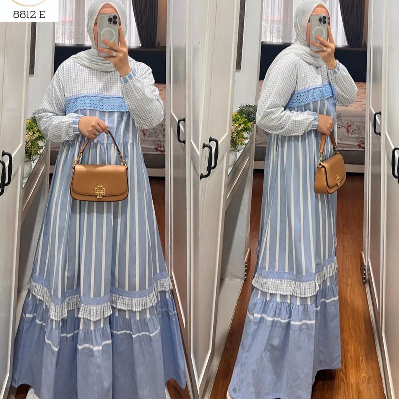 SEO GAMIS SEMUT BY SYAINA TERBARU DAN KEKINIAN  Katun Polos Linen Muslim Nyaman Wudhu Wanita Dress Dewasa Lebaran gam is cantik 0