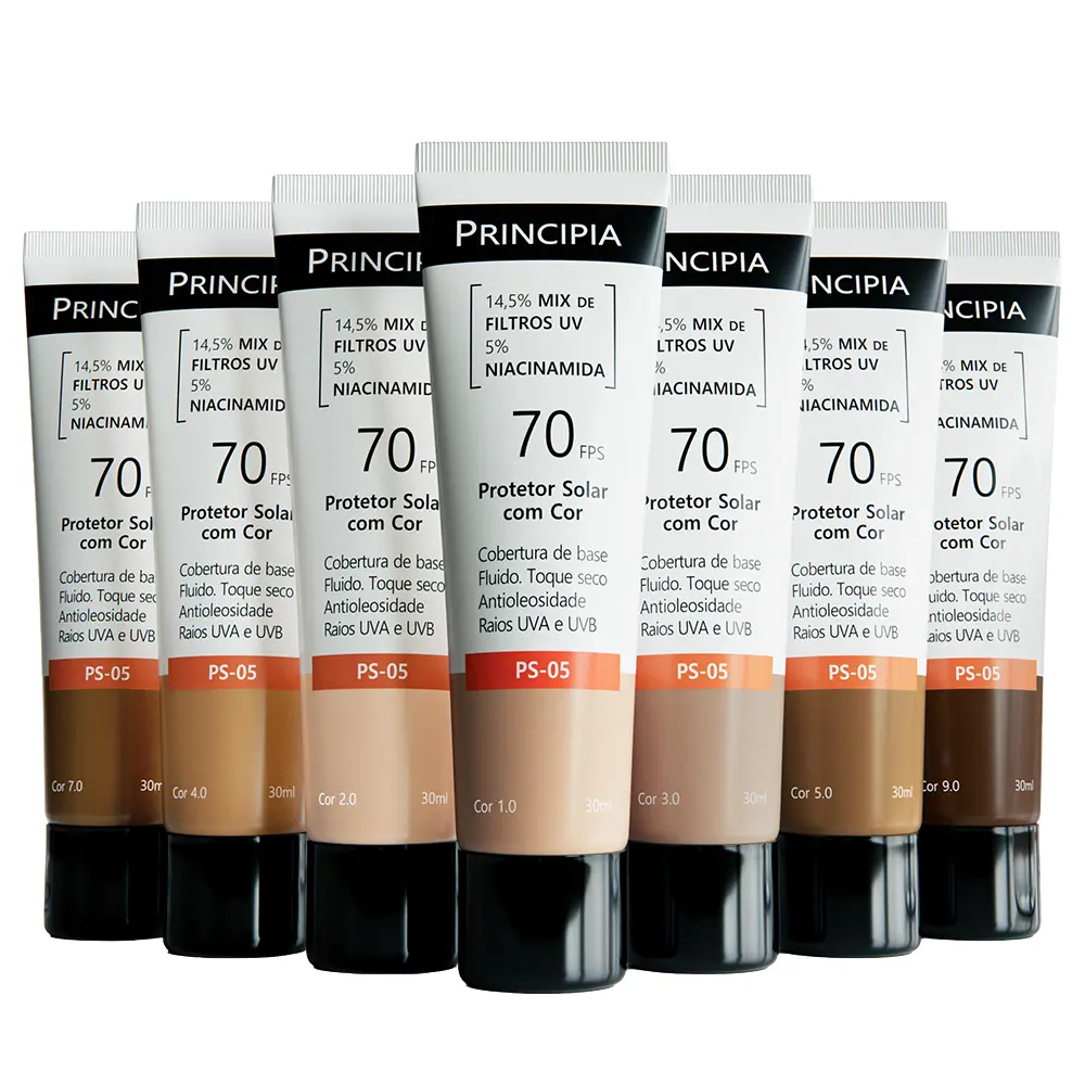 Protetor Solar Facial Principia Toque Seco Com Cor FPS 70 PS-05 | 30 ml
