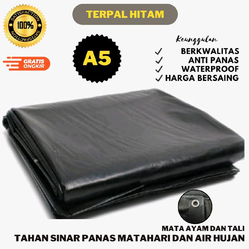 TERPAL A5 HITAM UKURAN 3x3 waterproof dan anti panas matahari 1