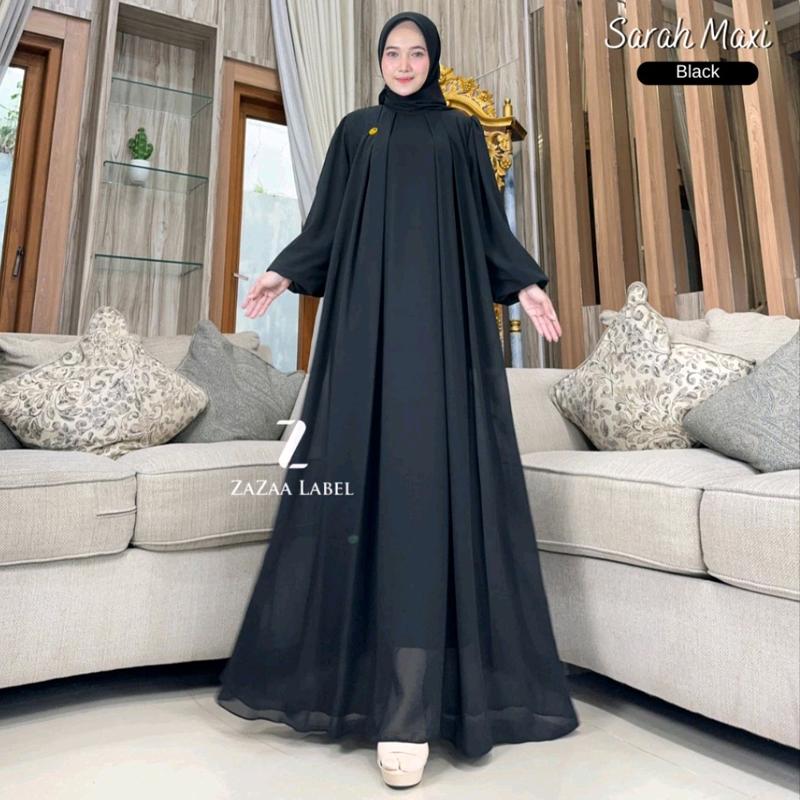 DRESS MUSLIM CERUTTY JUMBO WANITA REMAJA MUSLIMAH TERBARU HANNA MAXY SIZE M-4XL Karet 3