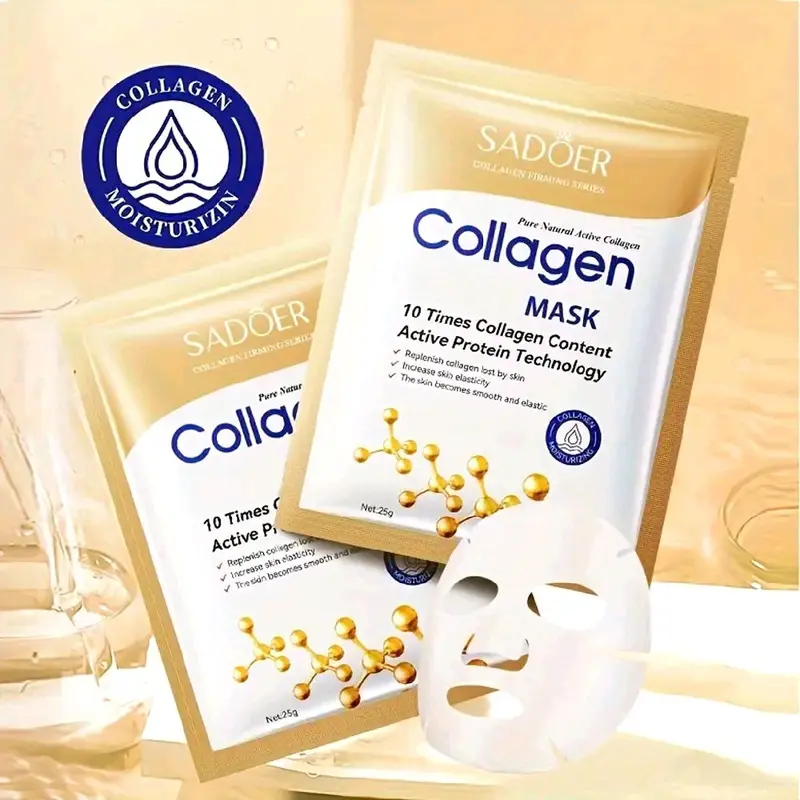 10 pcs Masker collage. wajah Korea SADOER whitening sheet mask perawatan wajah Glowing anti komedo Wanita Aging Hitam Mencerahkan 0