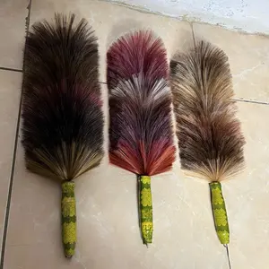 Kemoceng Bulu Halus Desain Cantik dengan Pegangan Kokoh Motif Sisik Hijau Membersihkan Meja Rak Elektronik dan Perabot Rumah