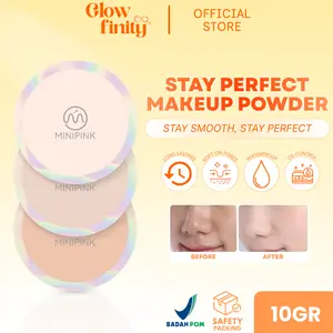MINIPINK Stay Perfect Makeup Powder Waterproof Bedak Padat Wajah Powder Foundation BPOM - MP057