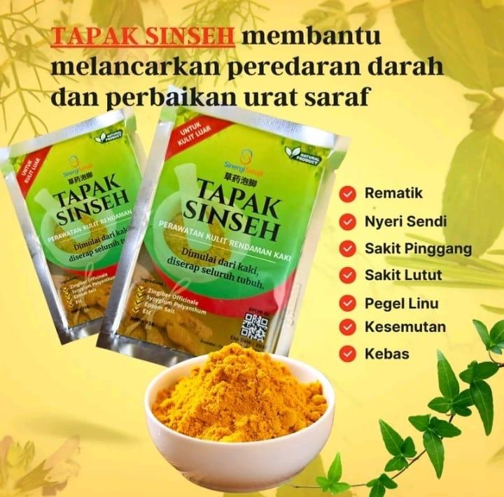 TAPAK SINSEH Serbuk rendaman kaki | herbal rendaman kaki | bubuk rendaman kaki ISI  4