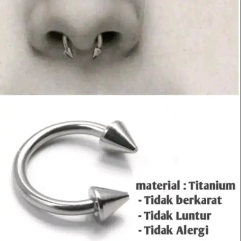 PROMO MURAH ANTING TINDIK HIDUNG BIBIR/TELINGA PRIA DAN WANITA BENTUK TAPAL KUDA ORI A18 DEWASA Earrings 2