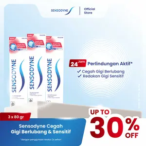 Sensodyne Toothpaste Pasta Gigi Cegah Gigi Berlubang dan Sensitif 3 x 80gr - TRIPLEPACK
