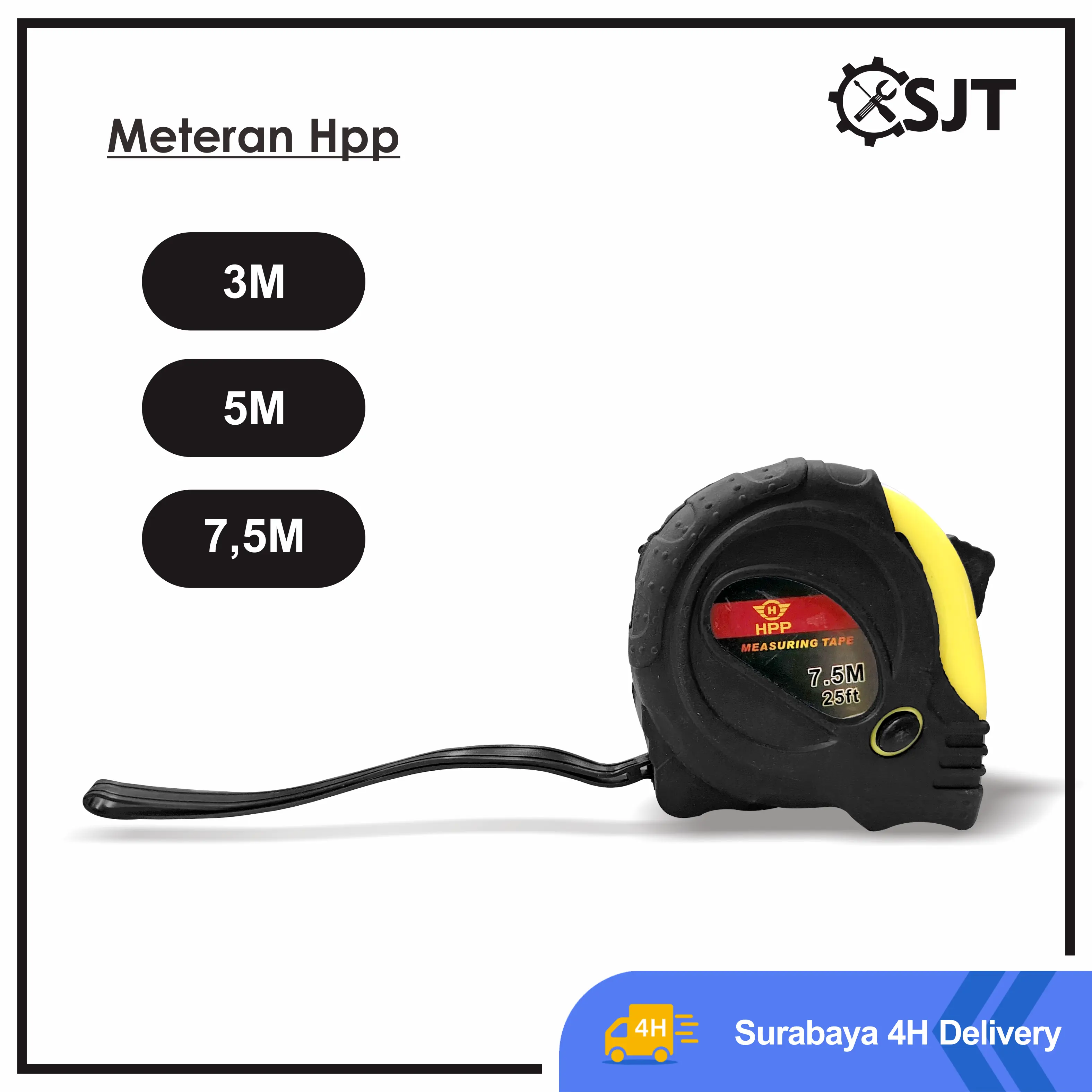 SJT - Meteran Tukang Bangunan Berkualitas Ukuran 3M 5M 7.5 Meter Merk Hpp