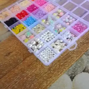 Manik Gelang Set sekat 24 Payet Cincin Kalung 3mm +Tali senar Edukasi Anak Manik Manik Gelang Beads - BISA COD