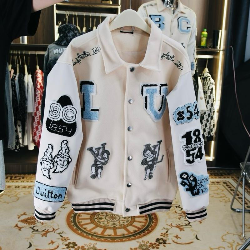 Áo Khoác Dạ Bomber Varsity 2 Lớp Dày Dăn Nam Nữ Full Thêu Đắp Cúc Hít Chống Rỉ