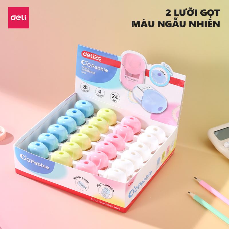 Chuốt Bút Chì Mini Deli Màu Sắc Dễ Thương Gọt Chì Học Sinh Lưỡi Dao Không Gỉ Sắc Bén Nhỏ Gọn