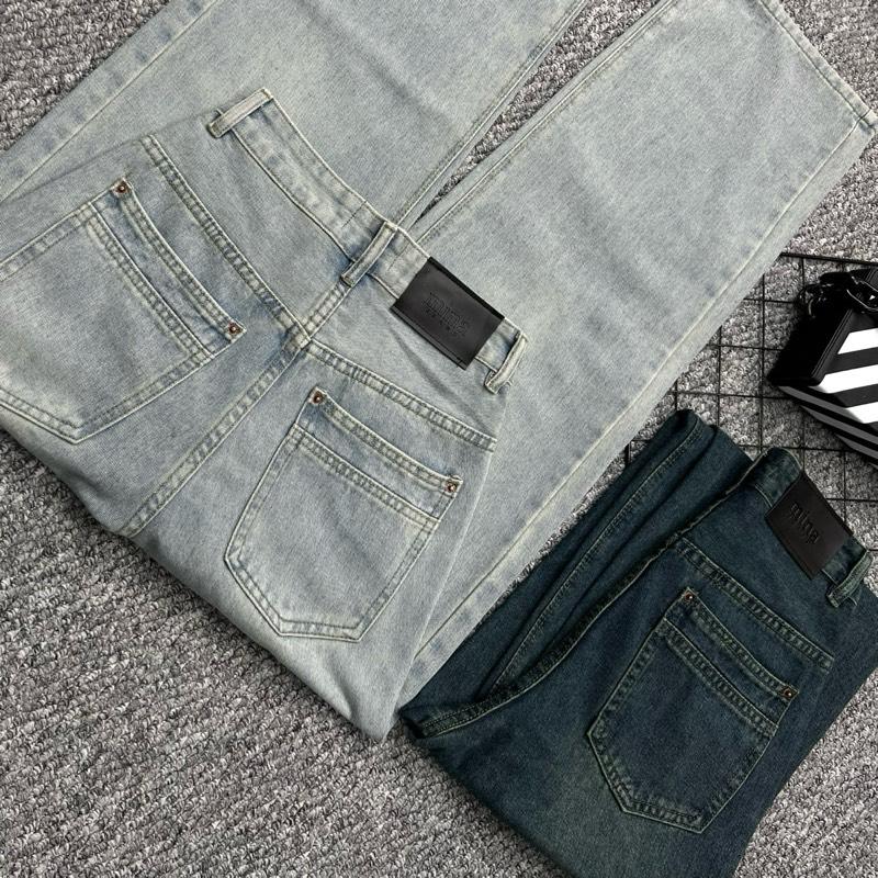   XẢ KHO  Quần Jean Ống Suông Túi Chéo Bản Túi Sau Đắp Đôi 