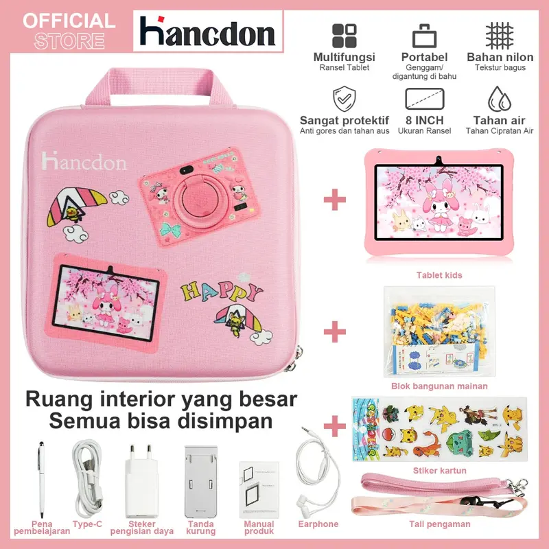 Hadiah anak-anak - kemasan tas mainan Hancdon Kids Study Tab F06 Android komputer tablet anak-anak pendidikan pembelajaran layar sentuh IPS 7 inci WiFi khusus 1