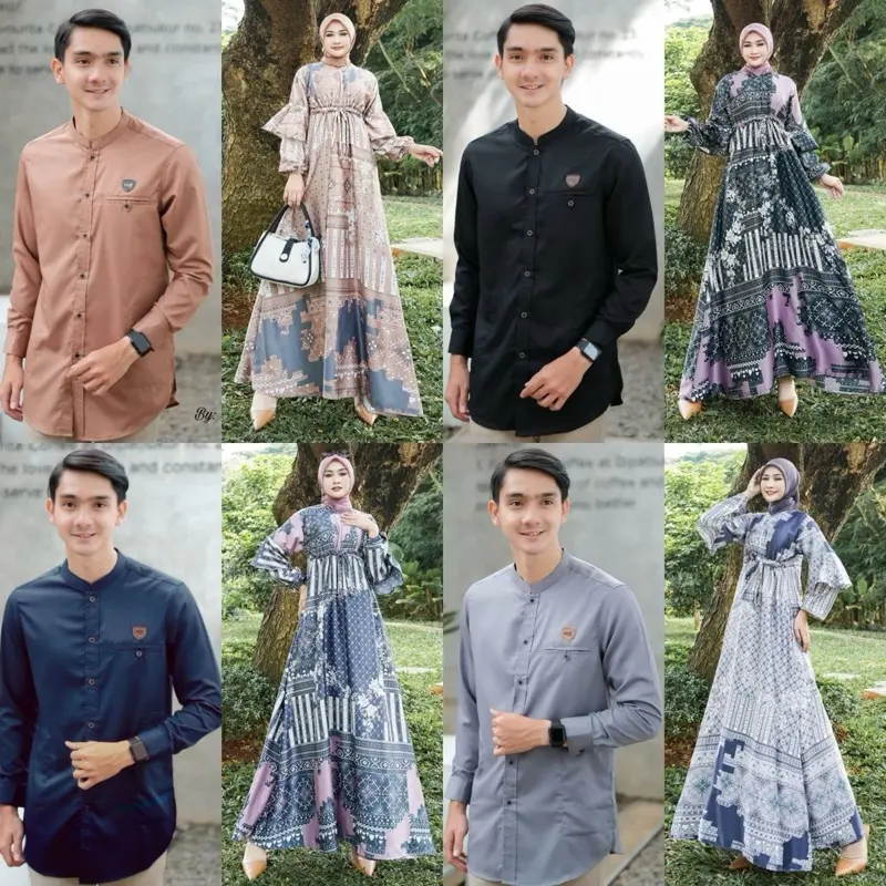 Couple Pasangan Lebaran 2025 Kanaya Ayunda silk Premium Kekinian Sarimbit 2025 Mewah Busui Gamis Kondangan Wanita Muslim Syari Dress Maxi Pesta Baju Simple Koko 0