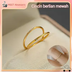 Cincin Baja Titanium Ukuran AS Tahan Korosi & Warna Tahan Lama Pakaian Sehari-hari untuk Komuter Perhiasan Terjangkau Gaya Minimalis Mewah Aksesori Mode Cincin Pasangan Cincin Berlian
