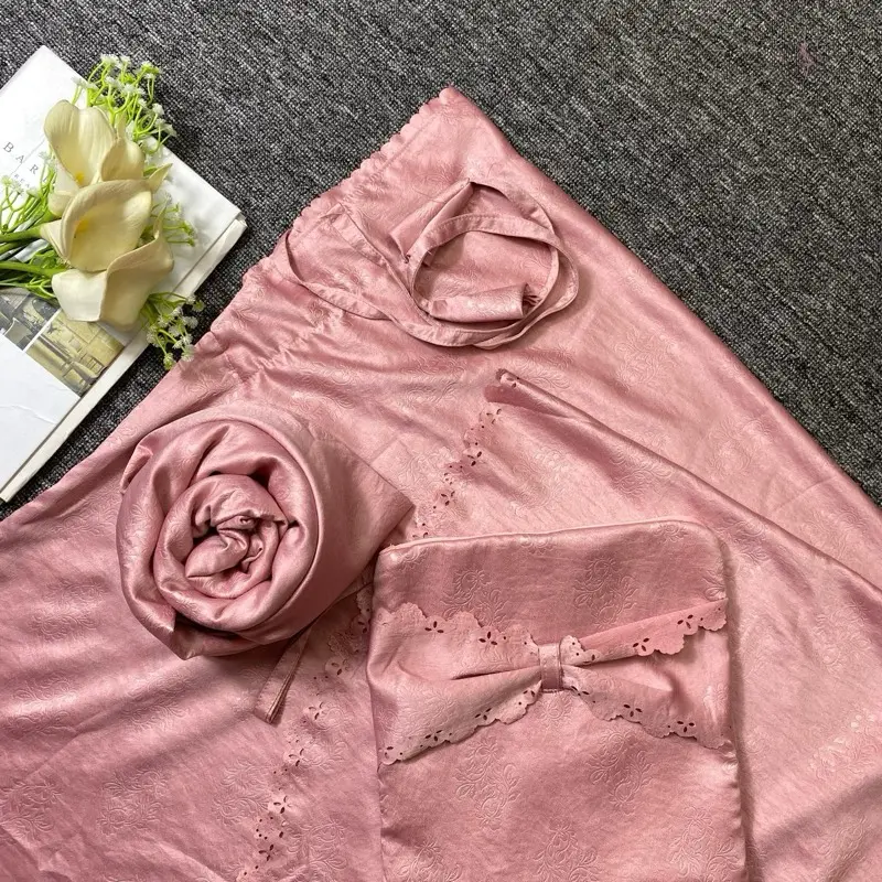 SILKY MUSLIMSTORE Mukena traveling dewasa Cantik  Bawahan Mewah Renda Panjang