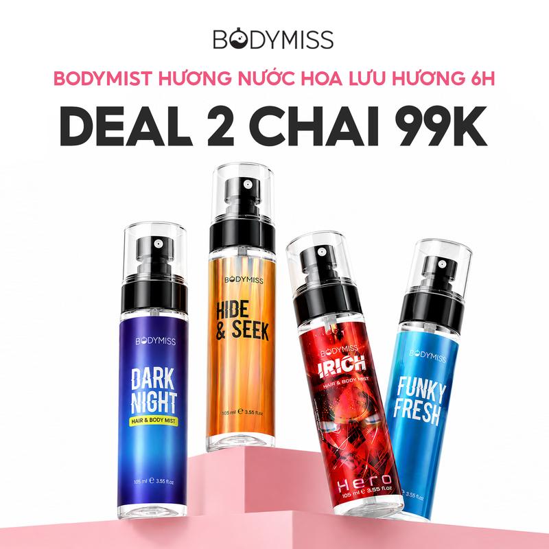 Body Mist Nam Nữ Chính Hãng Lưu Hương Thơm Lâu BODYMISS, Body Mist Unisex Cho…