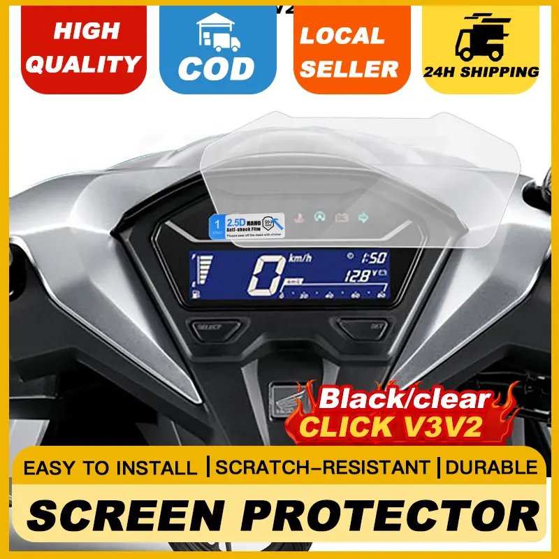 Motorcycle Click V2/V3/V4 150i/125i Screen speed meter protector 9d Ceramic scratch protection film