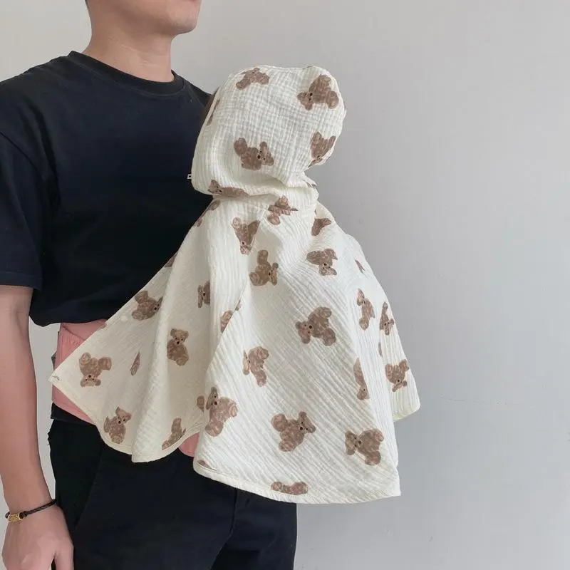 Baby Cute Bear Cloak Spring Summer Baby Go Out Windproof Sunscreen Cloak Air Conditioner Shawl 0-2 Years Old