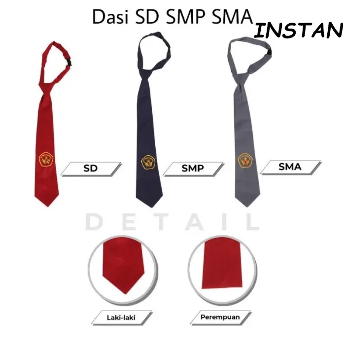 Dasi Seragam Anak Sekolah SD SMP SMA Ikat Perekat 2