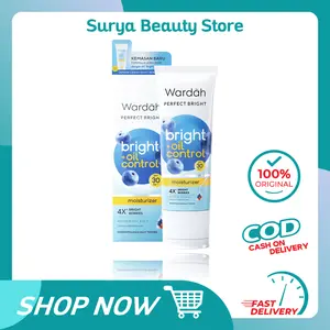 Wardah Perfect Bright Moisturizer Bright + Oil Control SPF 30 PA+++ 20ml - Pelembab untuk Kulit Normal Cenderung Berminyak