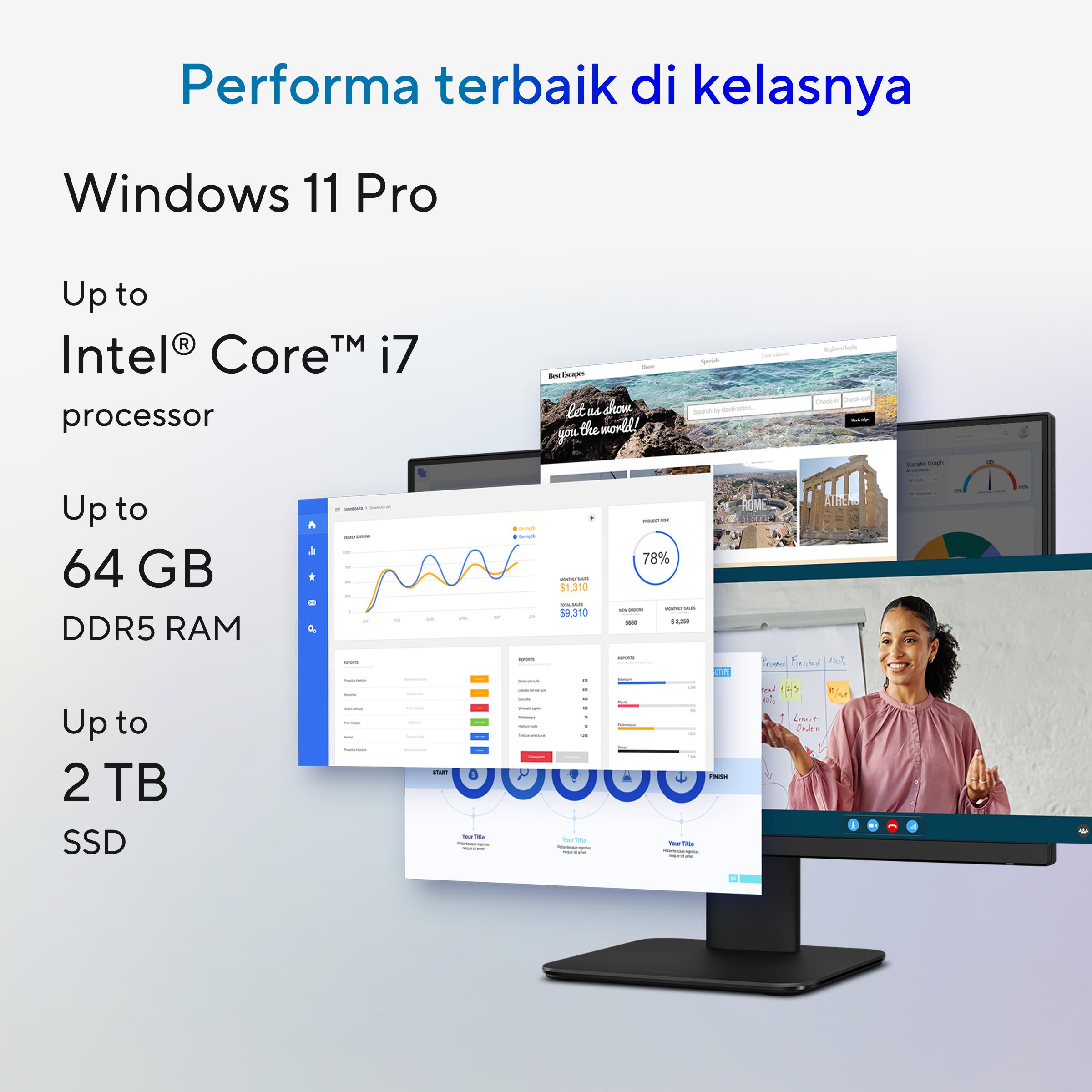 ASUS ExpertCenter P440 [P440VAT-B7850WS] 23,8" FHD Touch Intel Core i7-13620H 8GB 512GB Windows 11 Home + OHS24+M365 Warranty 2Y 1Y ADP Black