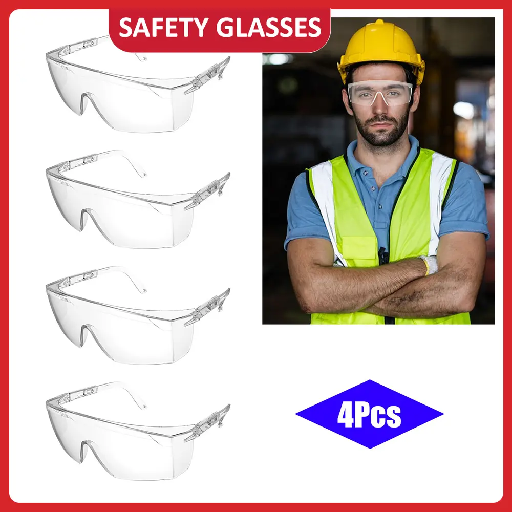 Waterproof Anti-Fog Safety Glasses Work ANSI Z87 Eye Protection Scratch Resistant Wrap UV Protect Eyewear for Men Women Water Splashing Day