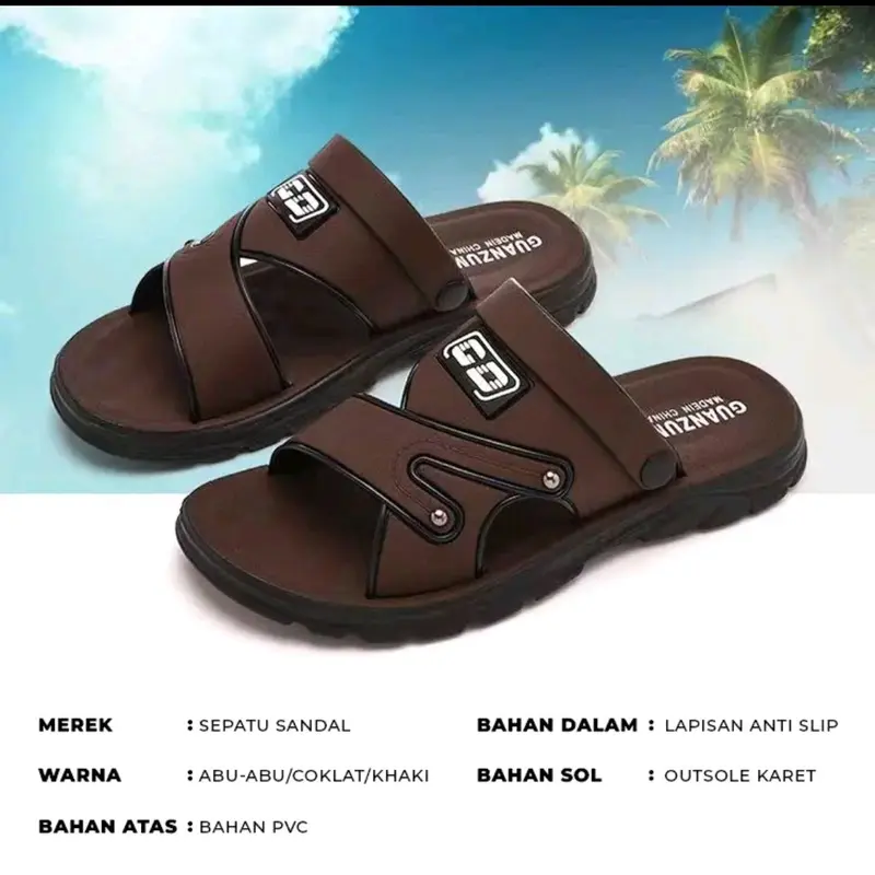 Sandal Slop Pria MK 30 Anti putus Luar ruangan Sandal import Sendal Shoes Karet 3