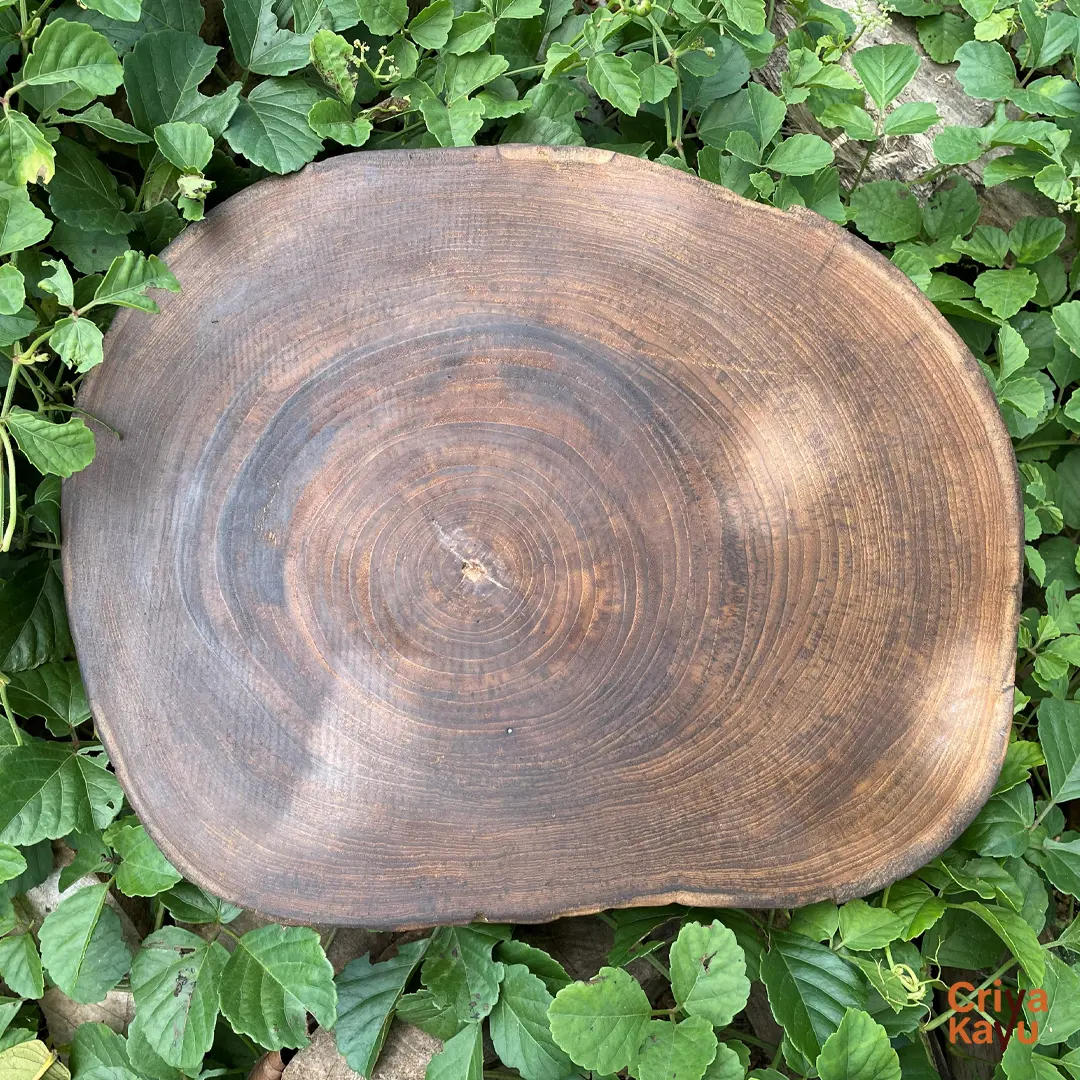 Criya Nata - Telenan Kayu Jati Jumbo Besar Utuh Model Natural Alami - Cutting Wood Ukuran Besar diameter 30-35cm