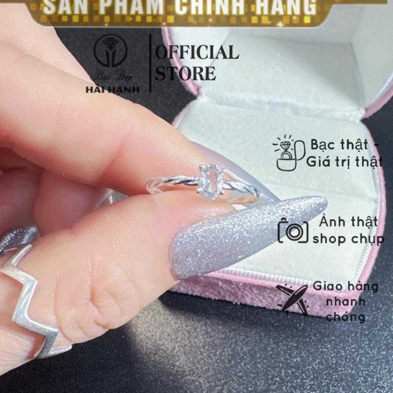Nhẫn đá oval nhỏ xinh xắn cho nữ - Bạc Đẹp Hải Hạnh HHJ