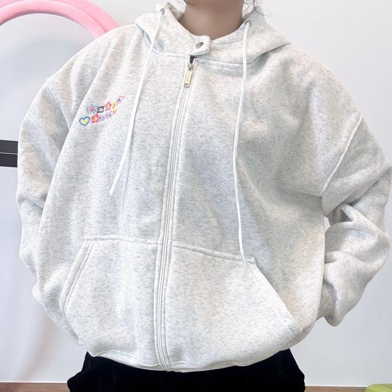 Áo Hoodie Zip Nỉ Bông From Rộng Nam Nữ Cúc Bấm