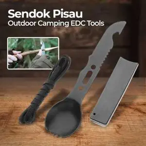 Sendok Pisau Outdoor Camping EDC Tools - LX709 - Black