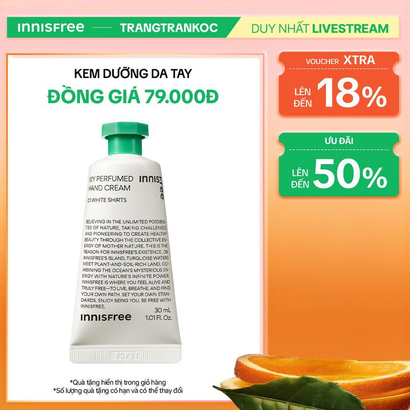   INNISFREE x TRANGTRAN  Kem dưỡng da tay INNISFREE My Perfumed Hand Cream 30mL 