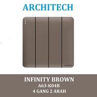 Gambar Architech Infinity A63-K04B Brown Sakelar/CETEKAN Lampu 4 Gang 2 Arah - 4 GANG 2 ARAH dari ARCHITECH INDONESIA Kota Administrasi Jakarta Utara 1 Tokopedia