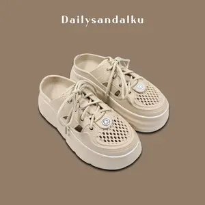 Sandal Sepatu Wanita Sandal Selop Kekinian Sandal Sol Tebal Sepatu Slip On Tali Anti Slip Bahan Eva Rubber Ringan Anti Slip 2515