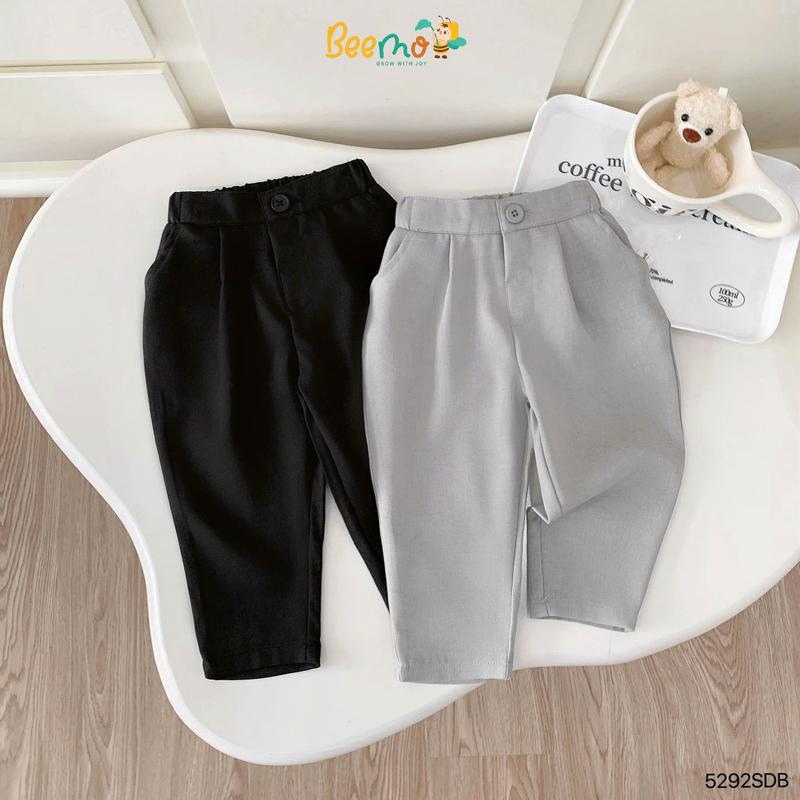 Quần dài âu baggy Beemo dáng basic vải âu cho bé trai mặc đi học đi chơi từ 9-24kg 5292SDB