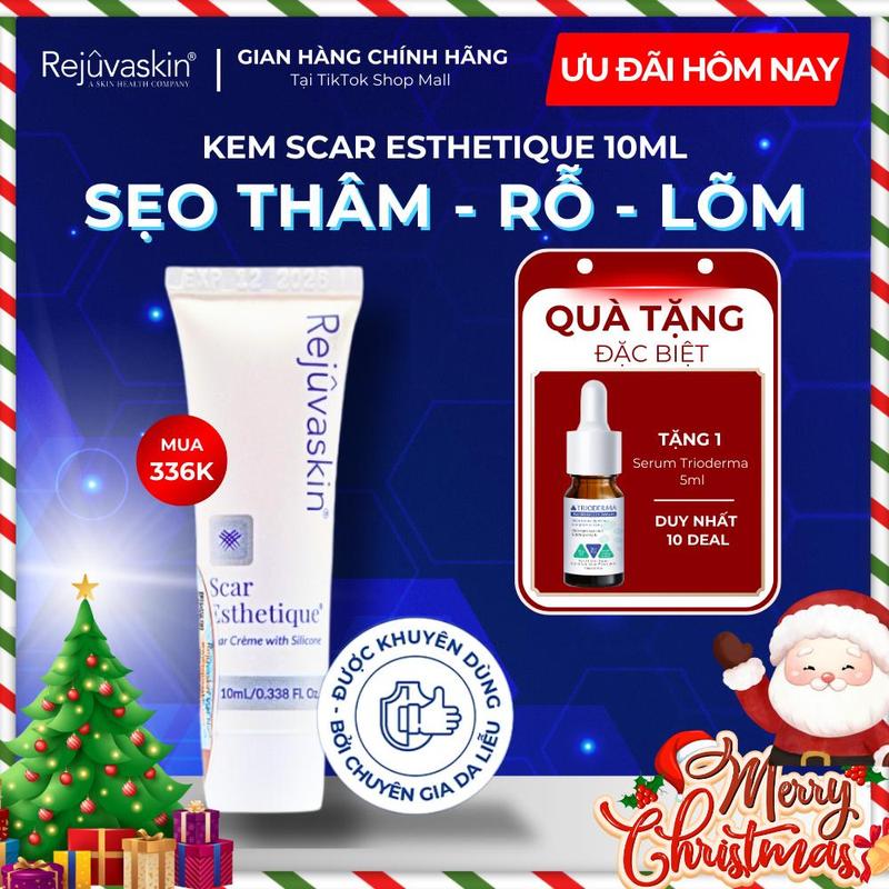 Kem Hỗ Trợ Mờ Sẹo Thâm Rỗ Lõm Giúp làm mờ sẹo sáng mịn da Scar Esthetique Dung tích 10ml Chính hãng Rejuvaskin An toàn cho da trị thâm mụn skin care