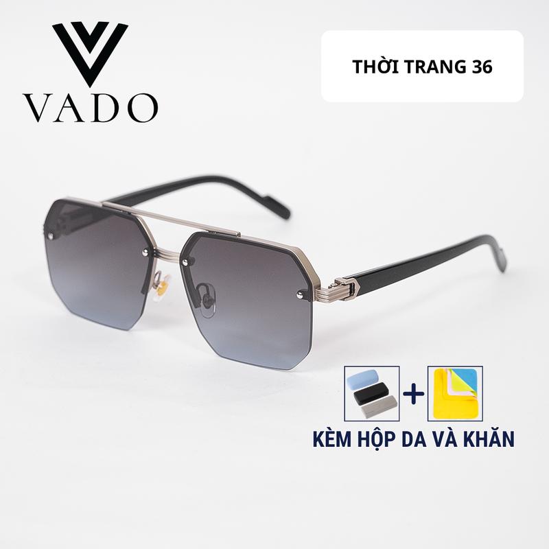 LIVE - THỜI TRANG 36 (TRÒNG POLAROID KO PHẢI THỦY TINH) - Mắt kính râm thời trang nam, gọng kim loại, đi biển, đi chơi, đi đường - Đi kèm khăn hộp - VADO