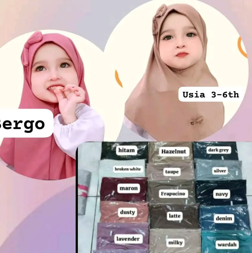 HIJAB JILBAB ANAK PITA PITATA USIA 3-6 TAHUN BERGO ANAK PETA