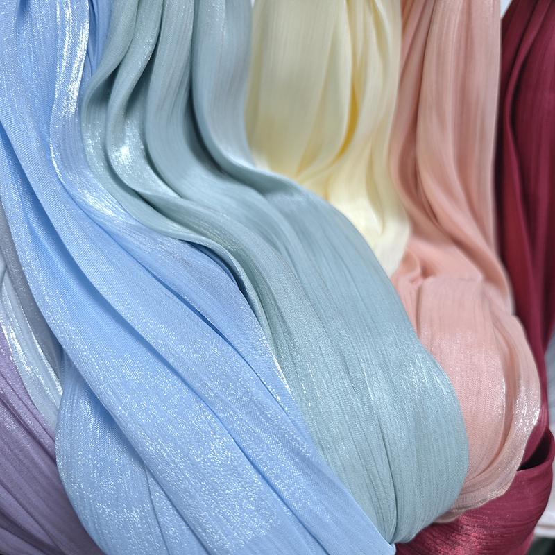 Product Introduction of Summer New Solid Color Soft and Shiny Silk Scarf Long Scarf Headscarf Shawl 23