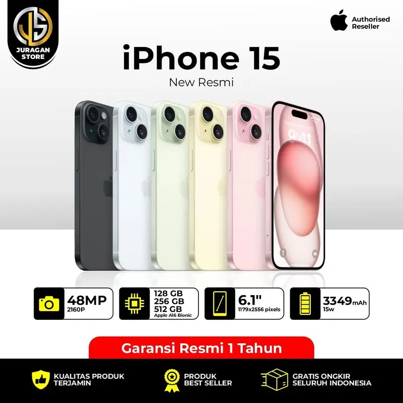 Apple New iPhone 15 Bergaransi Resmi 0