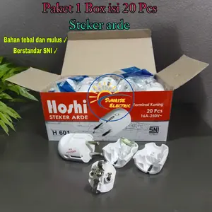 Paket 1 Box isi 20 Pcs Hoshi Steker Arde / Colokan Bulat Putih