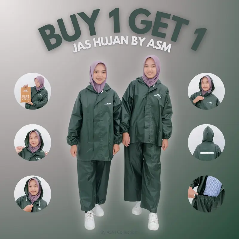 [PAKET HEMAT] Setelan Jas Hujan By ASM Dewasa Pria/Wanita Bahan PVC 0,20 0