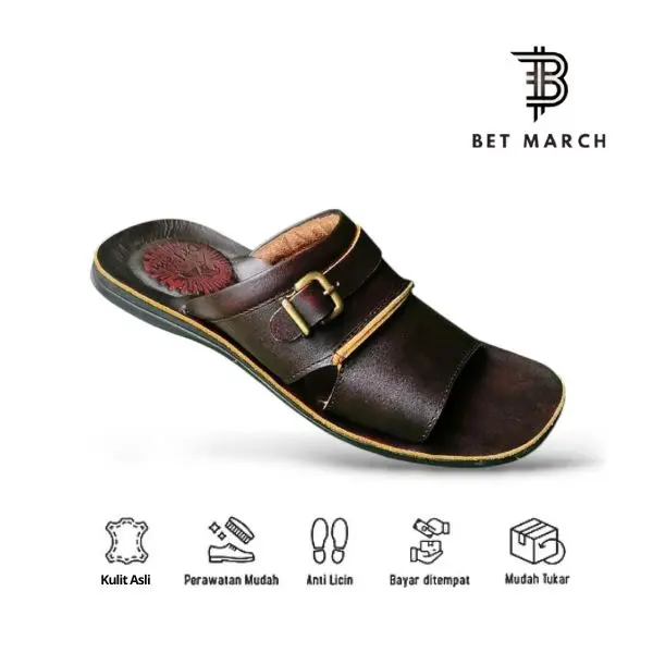 Sandal Kulit Pria dewasa | Sandal kokop terbaru | Sandal pria kulit asli 100% | sandal kulit | Sendal kekinian |  sandal kulit Kasual 3