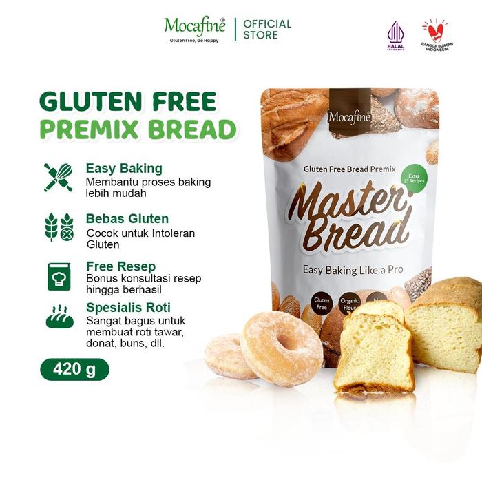 Premix Storage Roti Promo Mocafine - Tepung Premix Roti Gluten Free - Master Bread - Donat ...