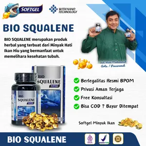 BIO SQUALENE Softgel Ekstrak Minyak Hati Ikan Hiu Omega 3 Fish Oil 100% Original Halal MUI