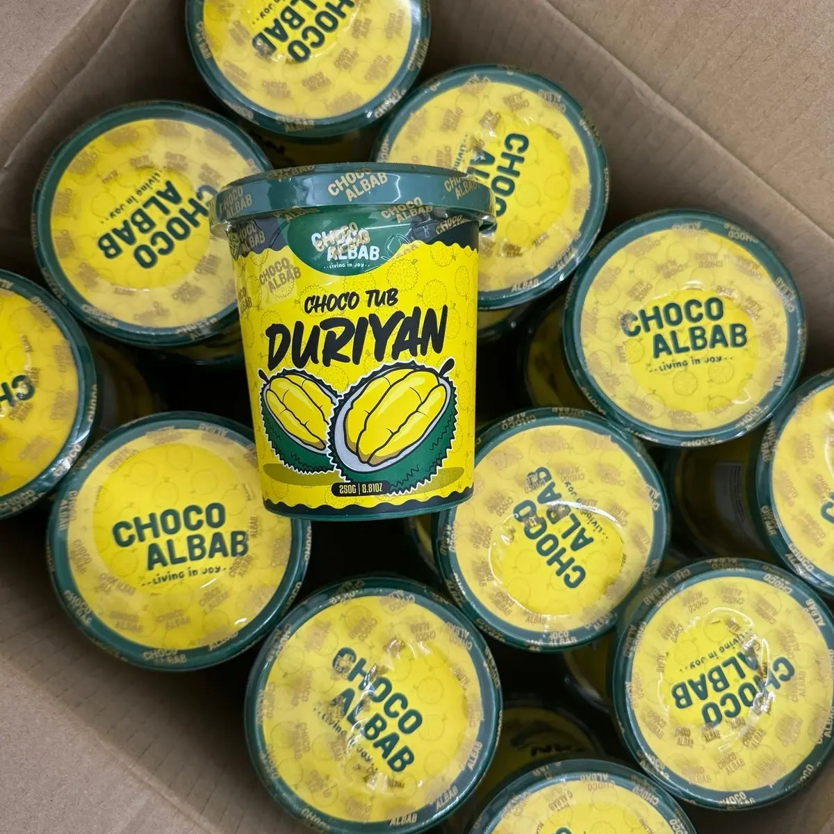 Choco Albab DURIYAN Choco Tub  Dessert Snack Cereals in Durian Flavoured Chocolate