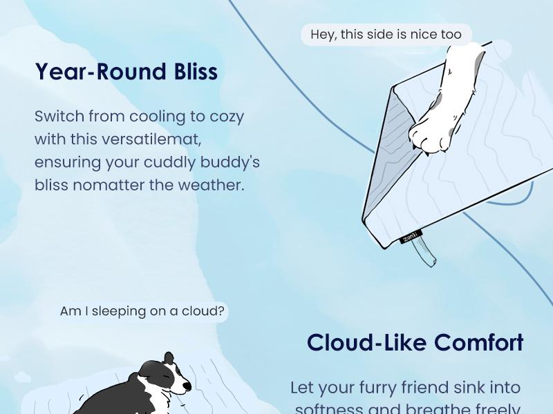 Product Introduction of Vagascape Dog Cooling Eco-friendly Mat, Cooling Pad, Pet Cool Mats for Dogs and Cats use in Crate, Tunk, Camping, Outdoors, Portable, Machine Washable, Durable, Without Gel 3