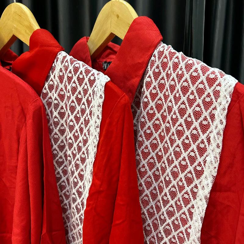 SPESIAL KEMEJA MERAH PUTIH/ ATASAN TERLARIS KATUN MIX BURKAT/ BUSUI FRIENDLY/ KC AKTIF/ LD 114 Atasan Katun Casual Wanita Kancing Salur/ EDISI AGUSTUSAN Formal Nyaman Santai 7